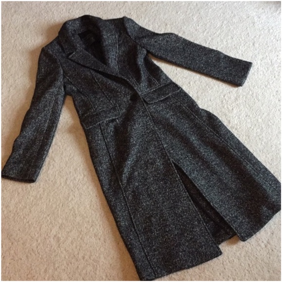 Banana Republic long wool blend grey gray coat jacket - Picture 2 of 8